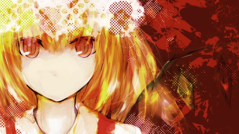 anime girl with fiery hair
