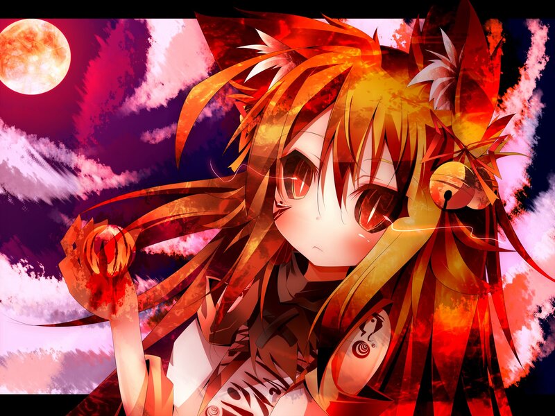 Anime girl with fiery hair