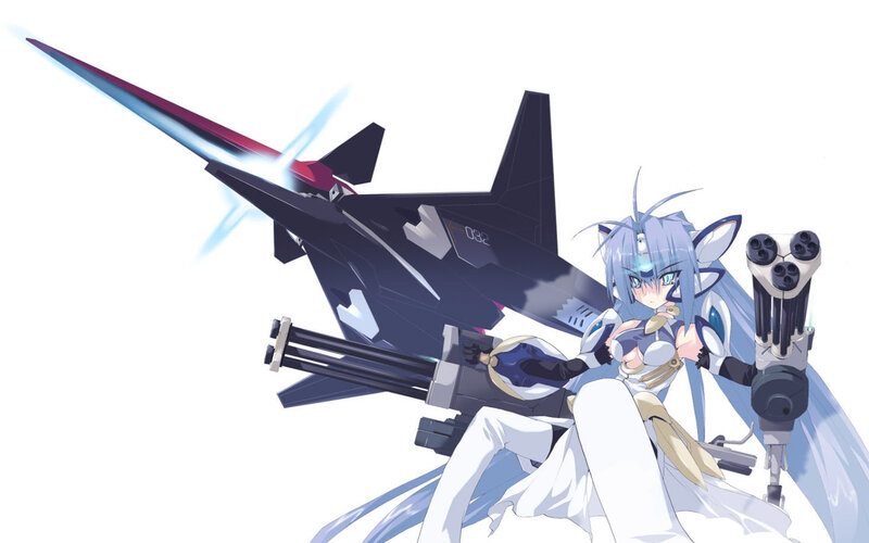 anime girl with fighter jet