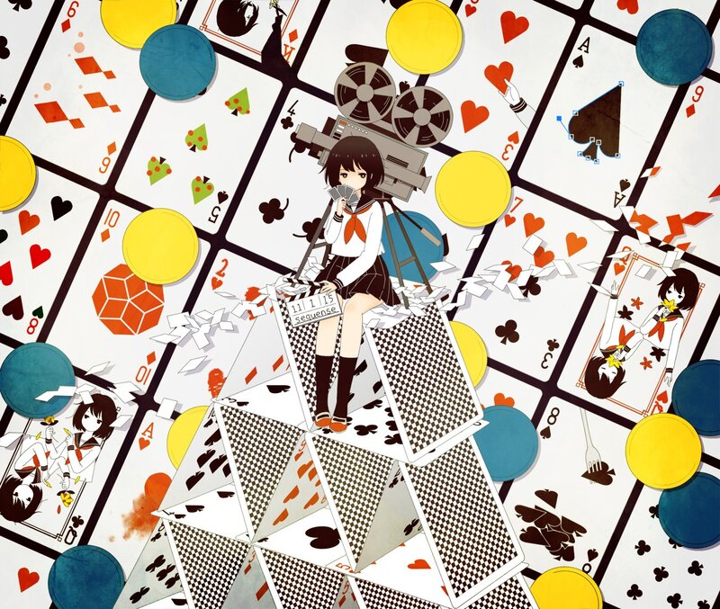 anime girl with film camera