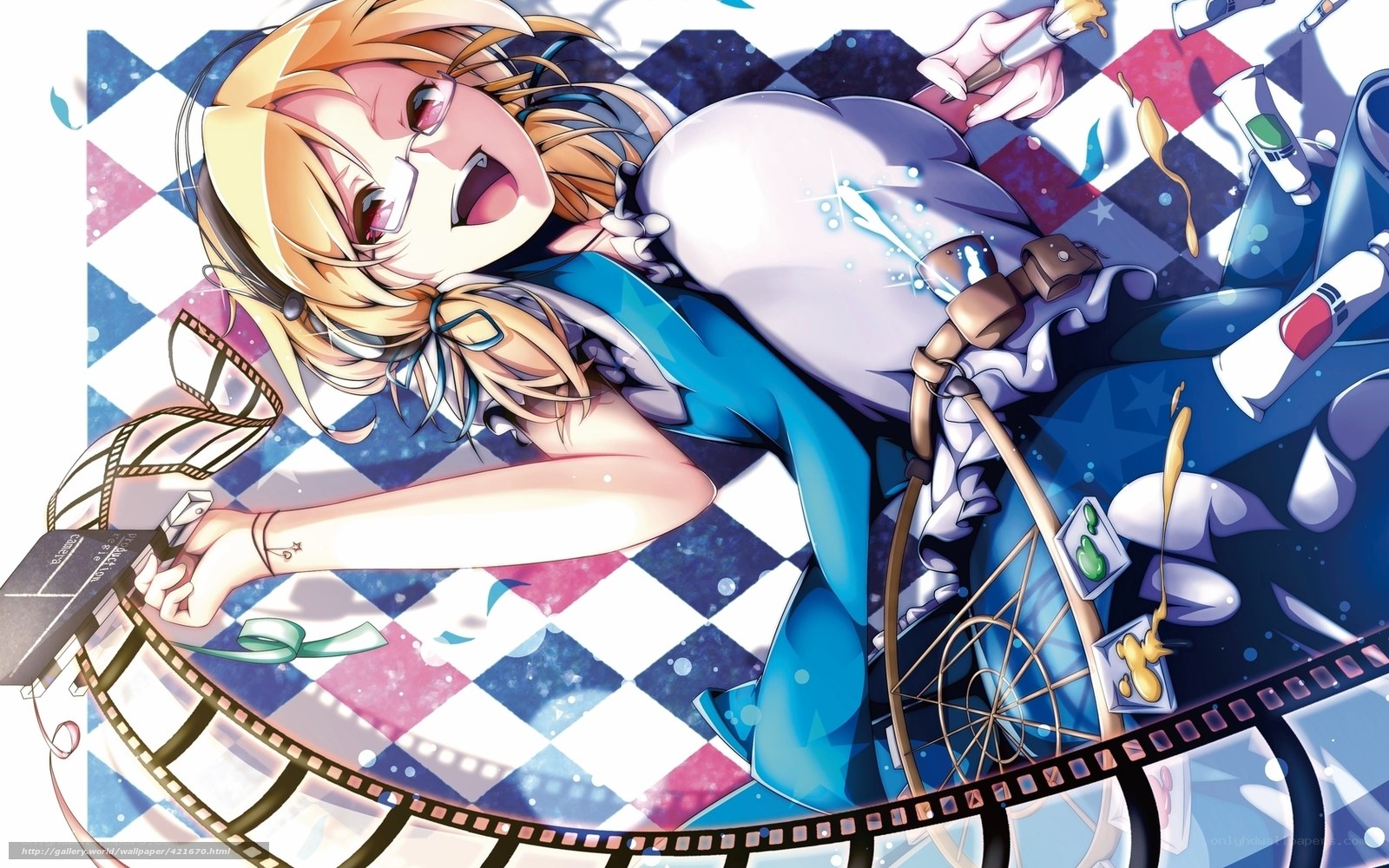 anime girl with film reel