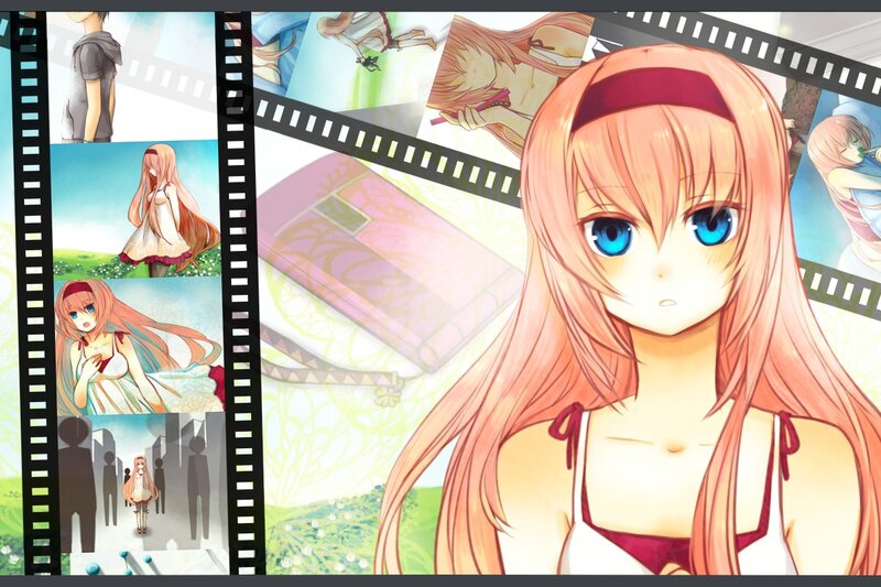 anime girl with film strips