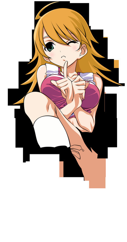 anime girl with finger to lips