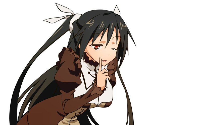 anime girl with finger to lips