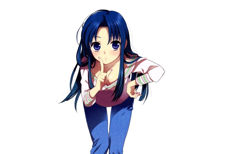 anime girl with finger to lips