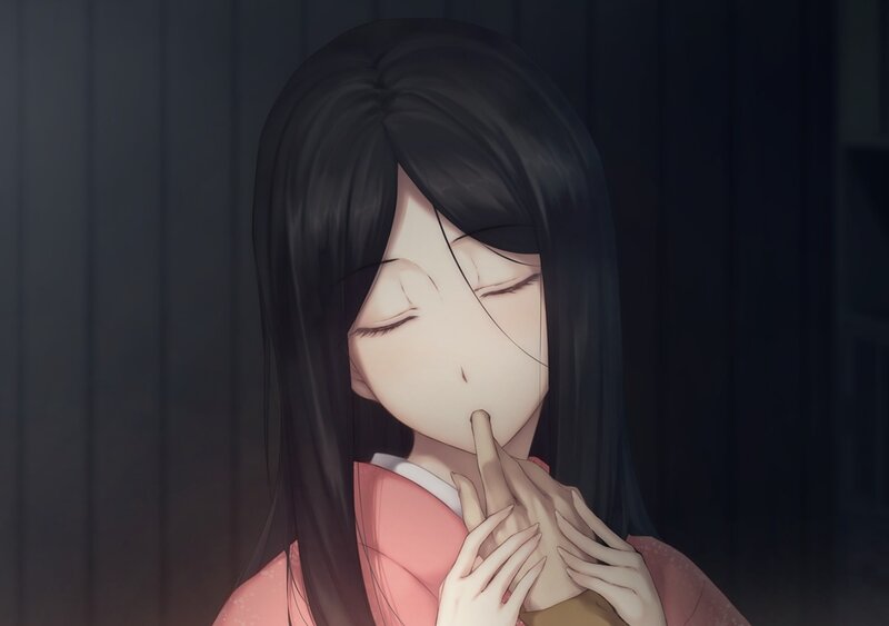 anime girl with finger to lips