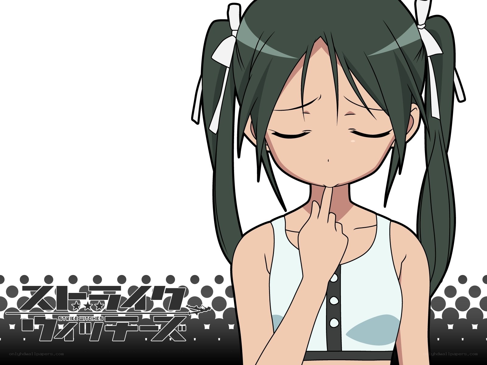anime girl with finger to lips