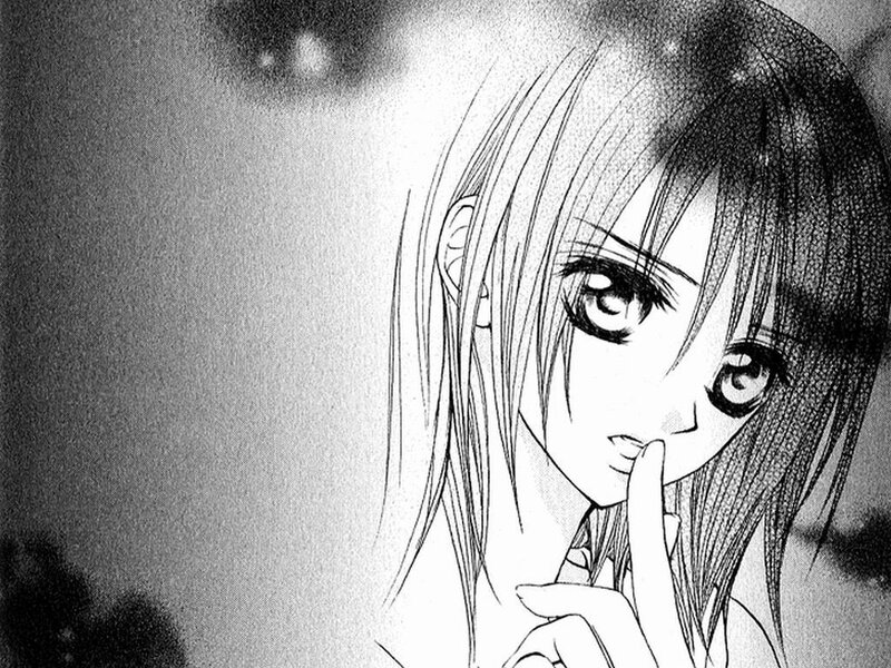 Anime Girl with Finger to Lips — Black