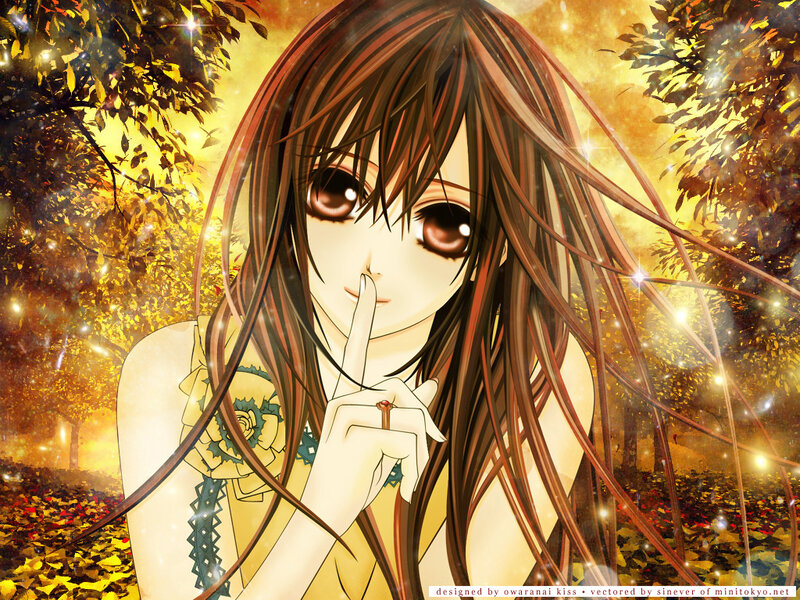 Anime Girl with Finger to Lips — Brown