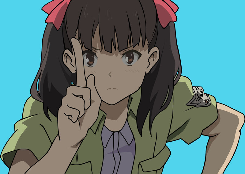 anime girl with finger up