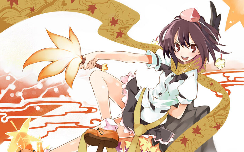 anime girl with fire fan