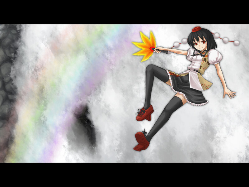 anime girl with fire fan