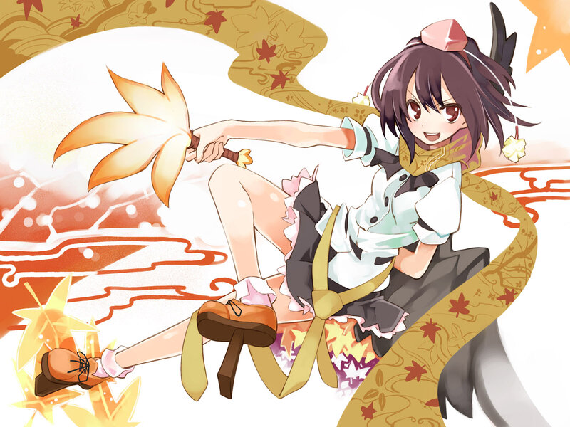 anime girl with fire fan
