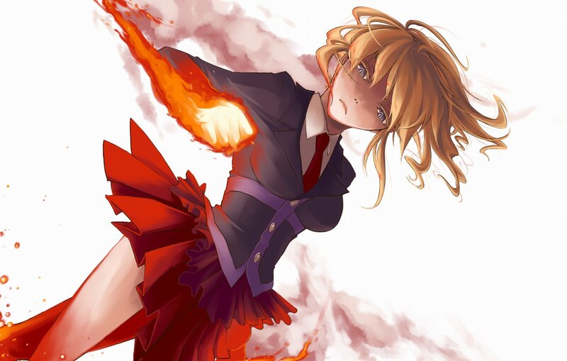 Anime Girl with Fire Fist