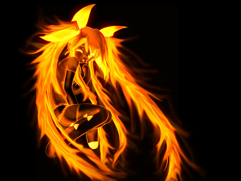 Anime Girl with Fire Hair