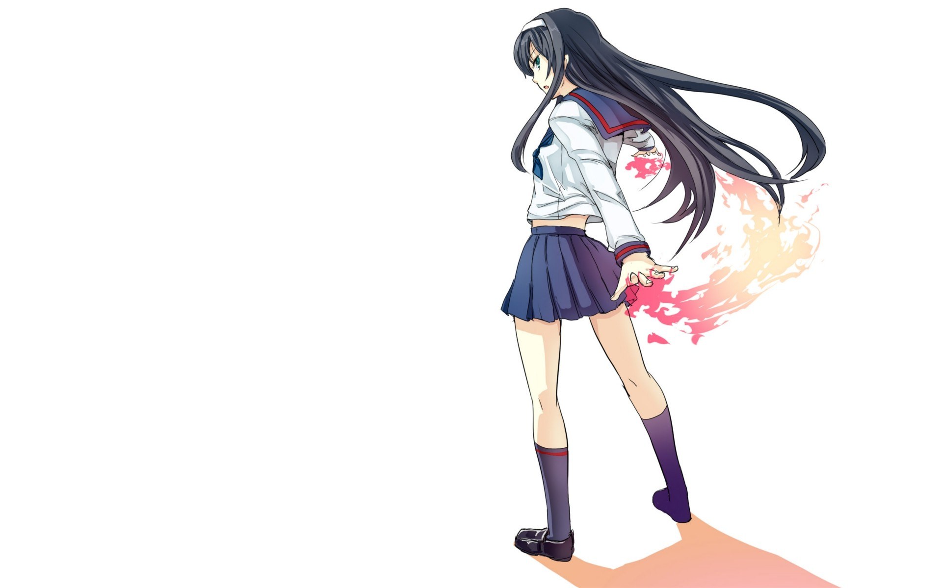 anime girl with fire magic