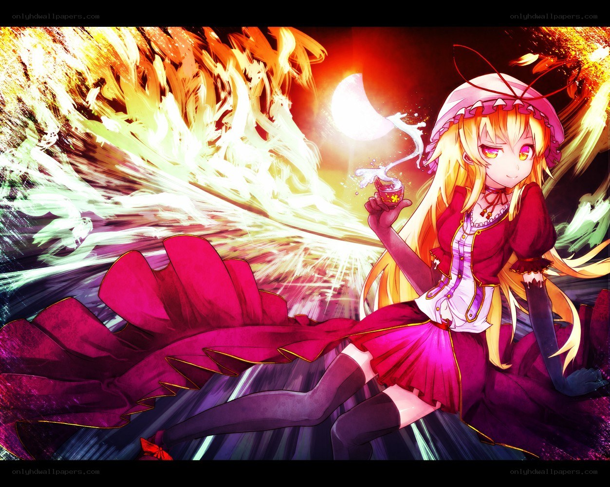 Anime girl with fire magic