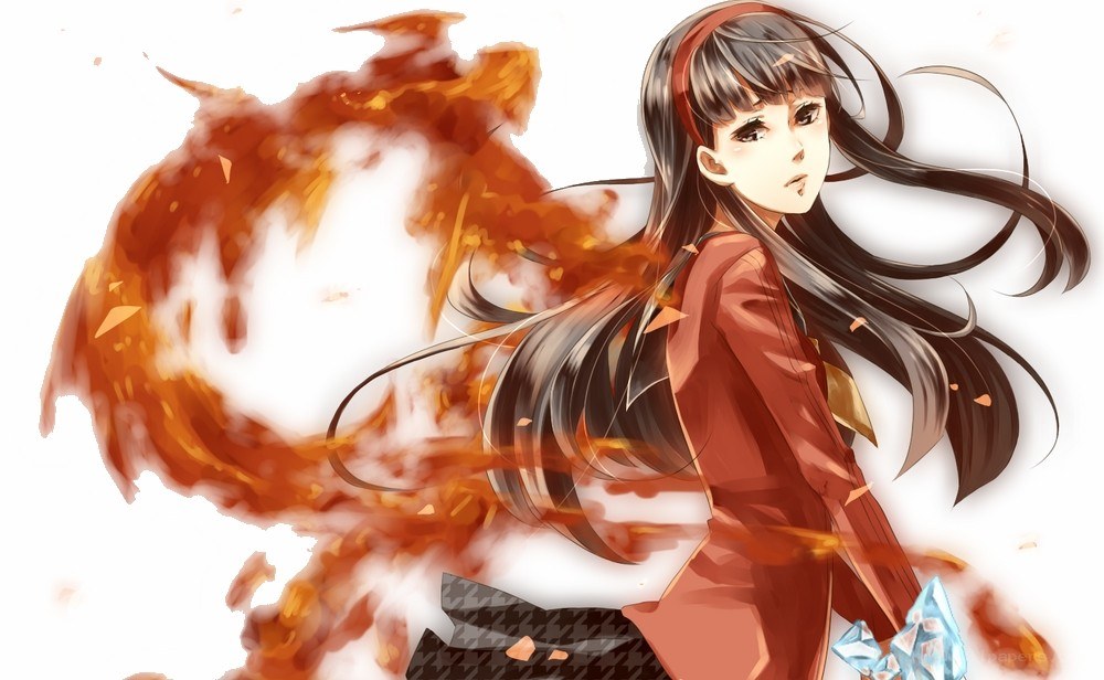 anime girl with fire magic