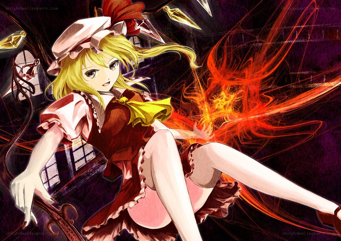 Anime girl with fire magic