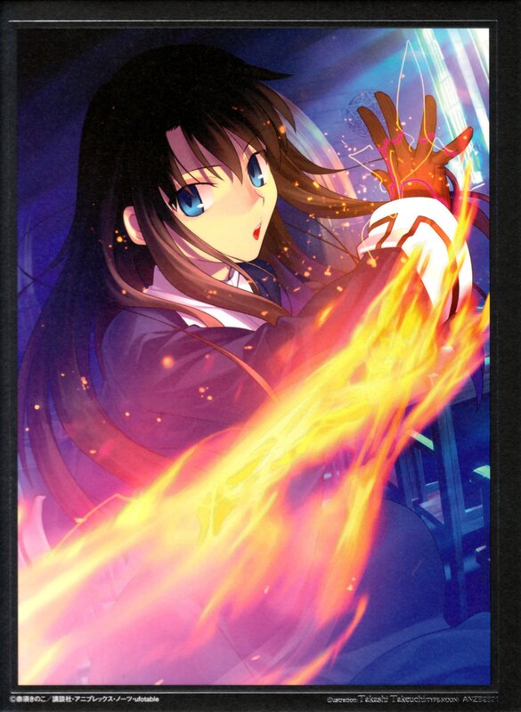 anime girl with fire magic