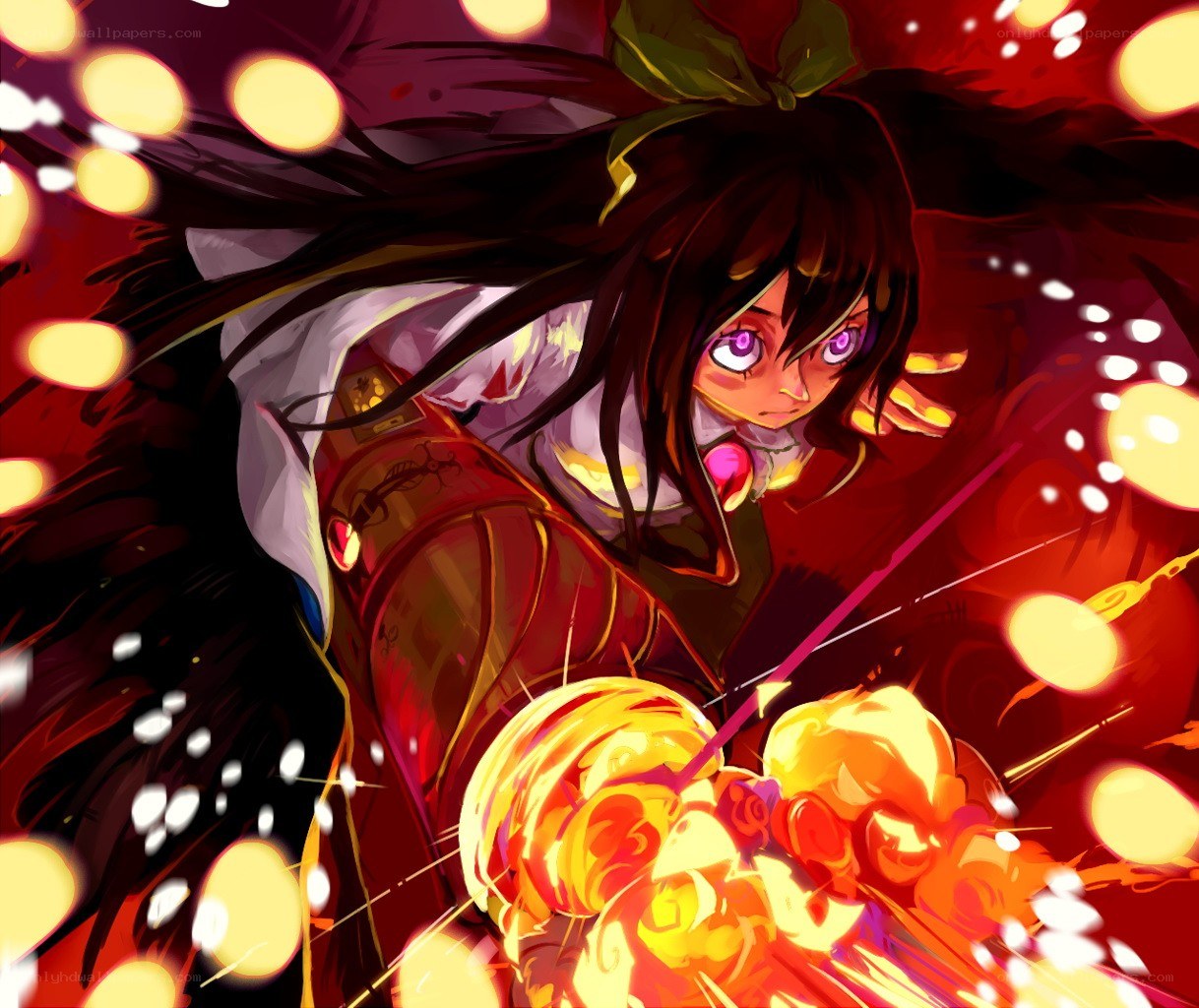 anime girl with fire magic
