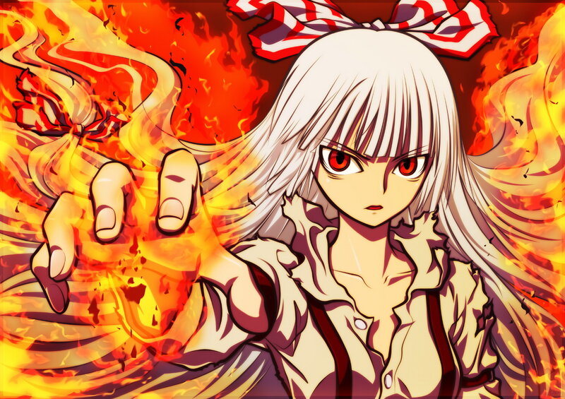 Anime Girl with Fire — Orange, Dramatic, Manga