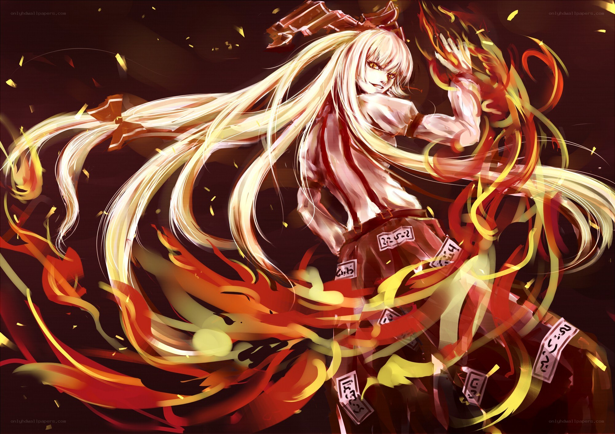 anime girl with fire powers