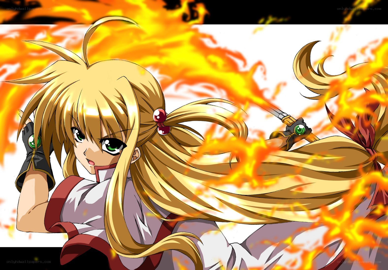 anime girl with fire powers
