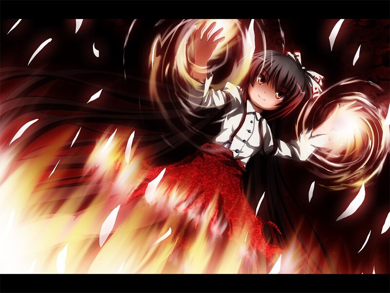 anime girl with fire powers