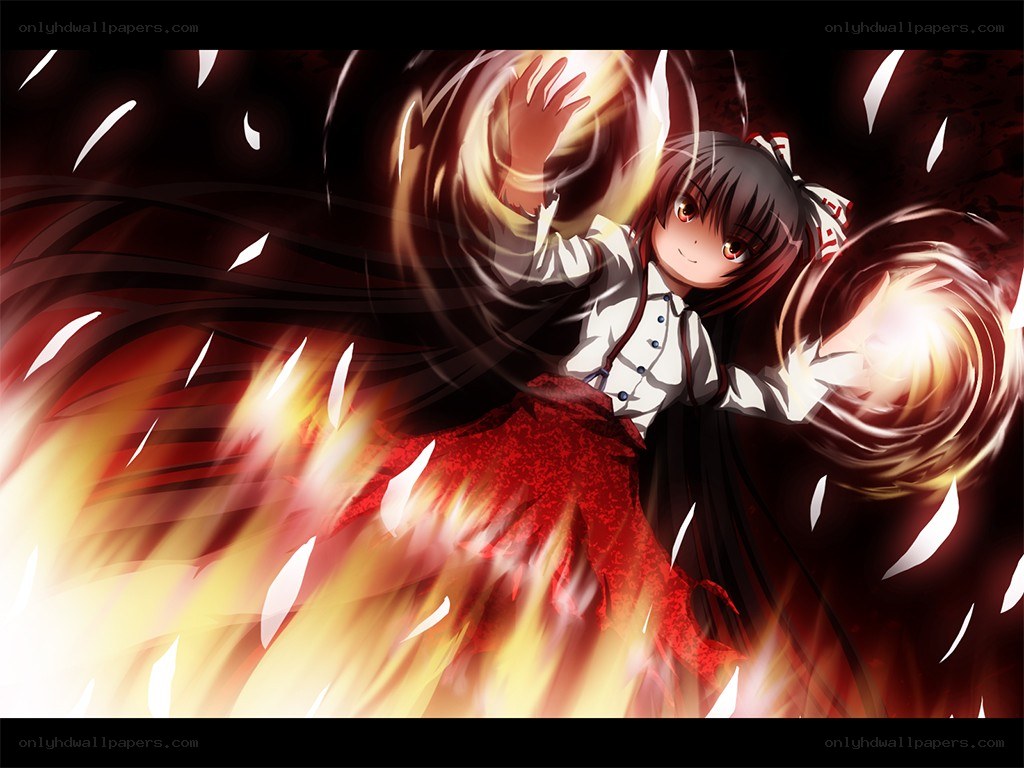anime girl with fire powers