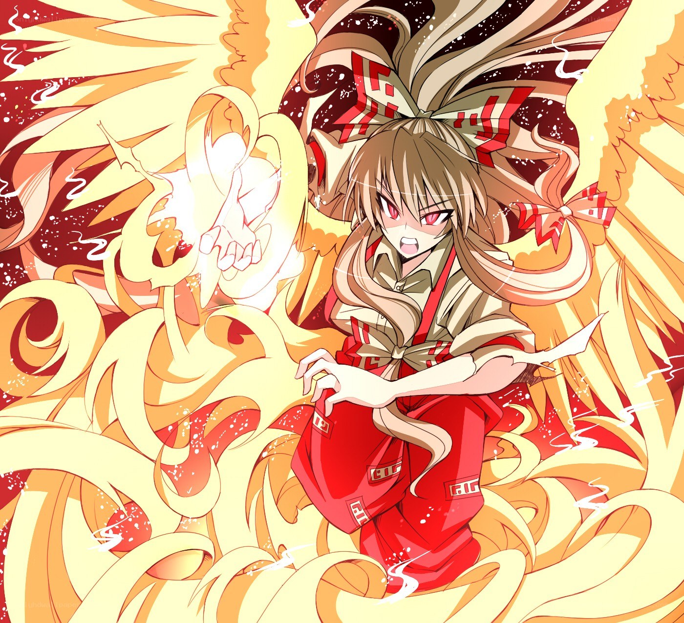 anime girl with fire powers