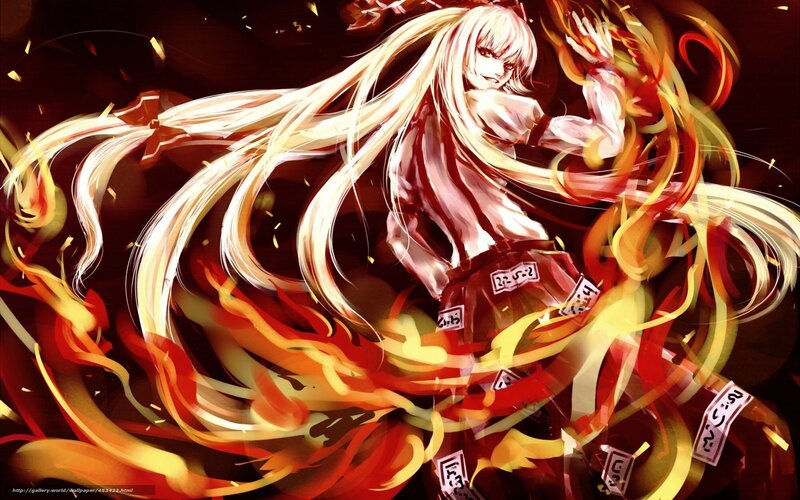 Anime girl with fire powers