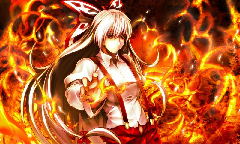 anime girl with fire powers
