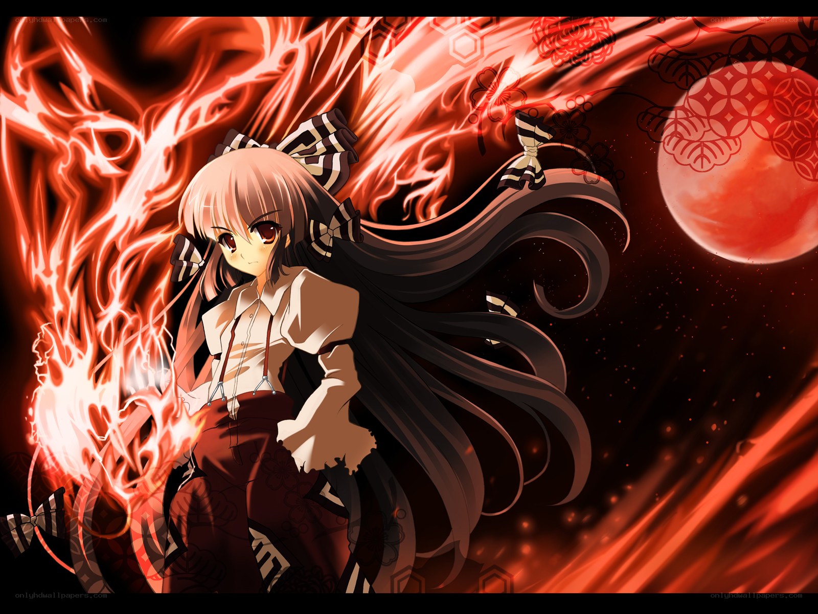 anime girl with fire powers