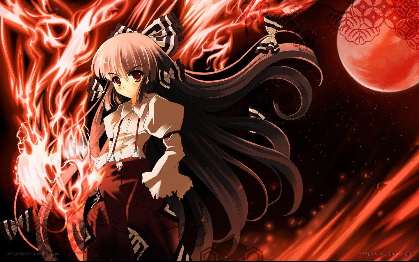 anime girl with fire powers
