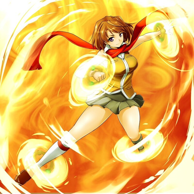 anime girl with fire powers