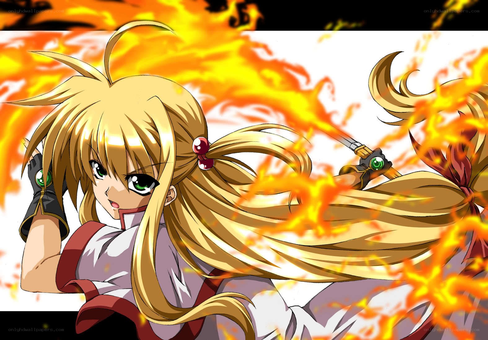 anime girl with fire powers