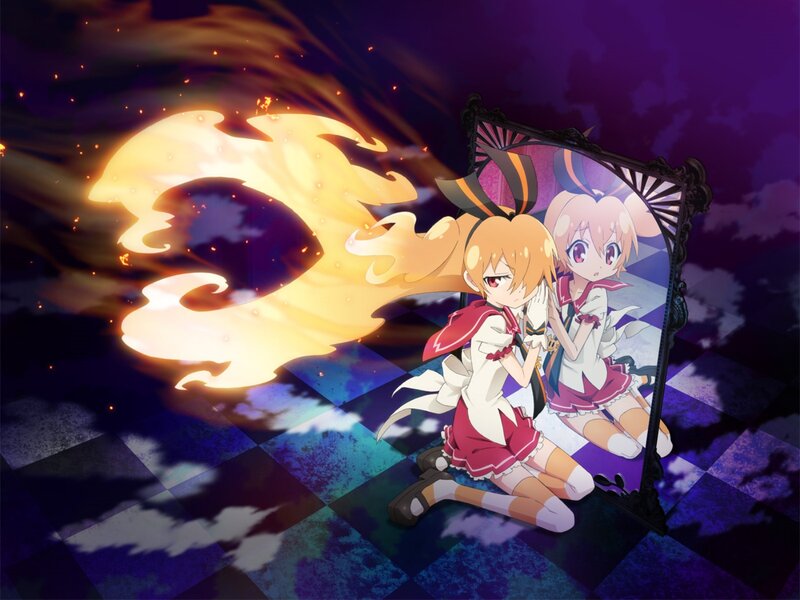 Anime Girl with Fire — Purple, Dramatic, Night