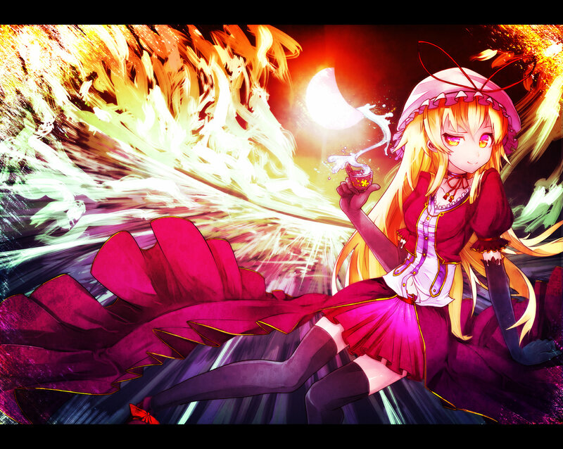 Anime Girl with Fire — Red, Dramatic, Night, Digital Art