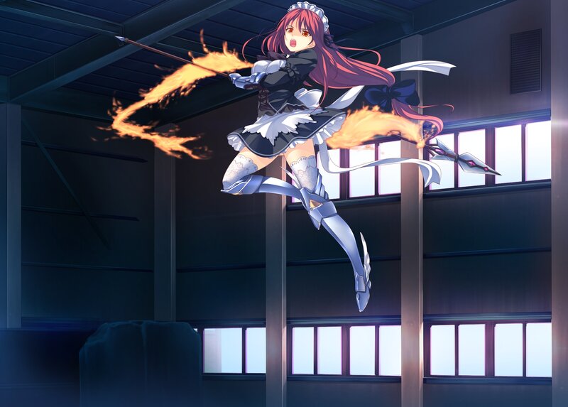 Anime Girl with Fire Spear