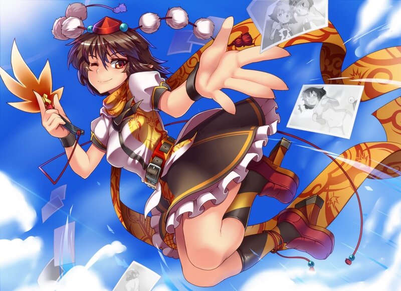 anime girl with fire staff