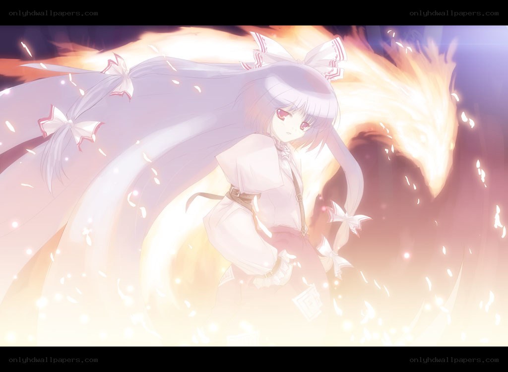 anime girl with fire wings