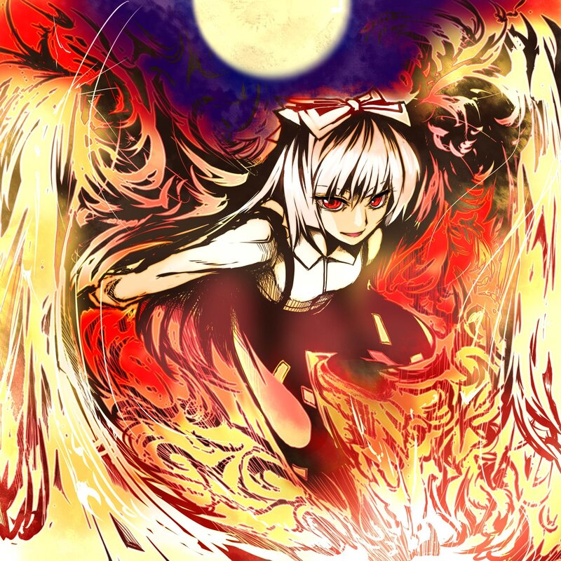 anime girl with fire wings