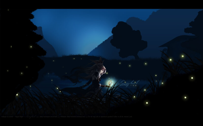 Anime Girl with Firefly