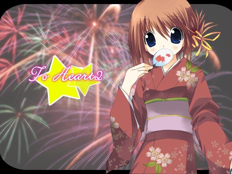 Anime girl with fireworks