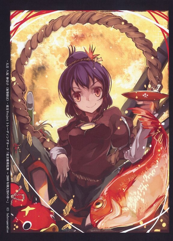 Anime girl with fish and rope