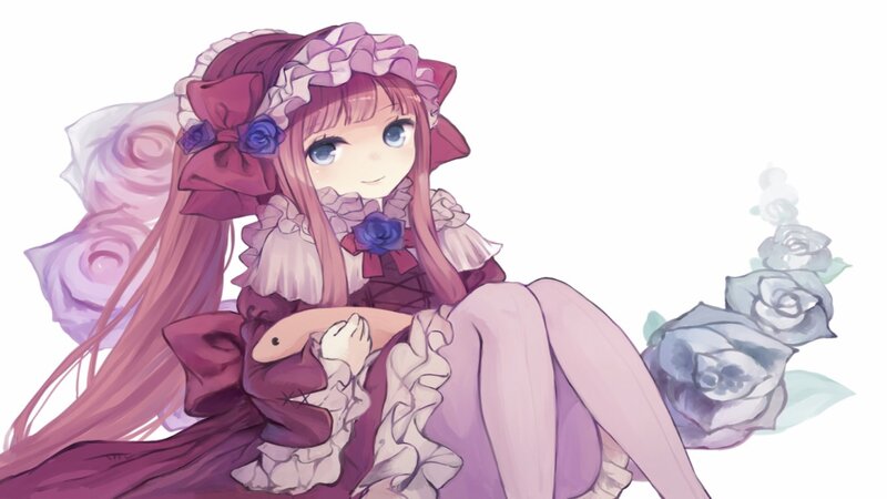 Anime Girl with Fish — Purple, Calm