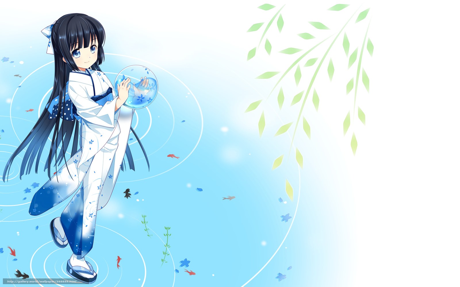 anime girl with fishbowl