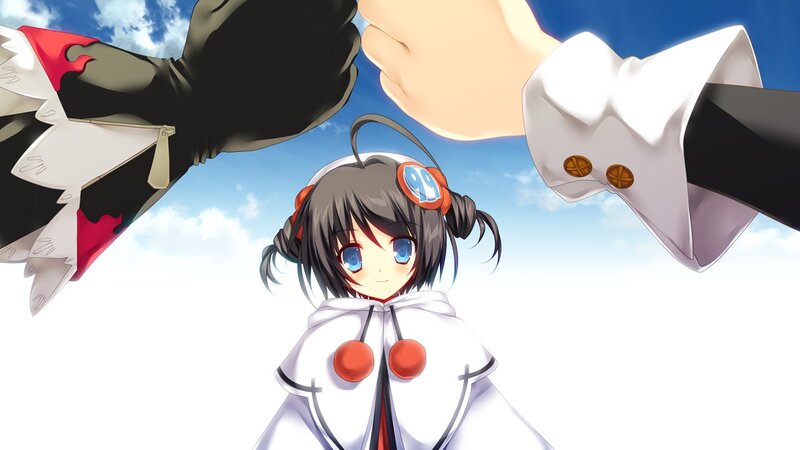 anime girl with fists above