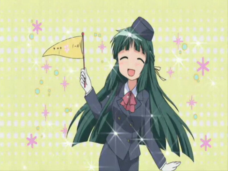 anime girl with flag